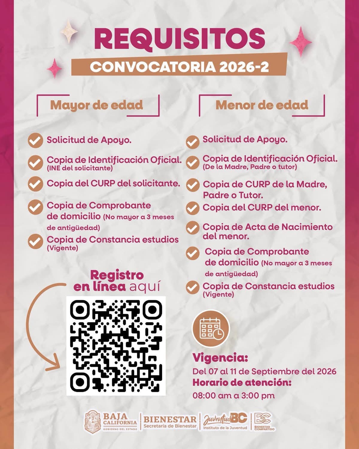 Jóvenes de Baja California podrán registrarse para las becas JOBEC del 7 al 11 de septiembre. Foto: Cortesía