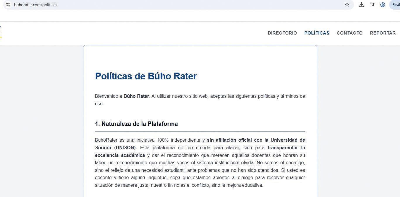 Entre las políticas está prohibido el lenguaje vulgar o ataques personales ajenos al desempeño docente.Queda estrictamente prohibido publicar datos personales o información sensible de los maestros. FOTO: CORTESÍA