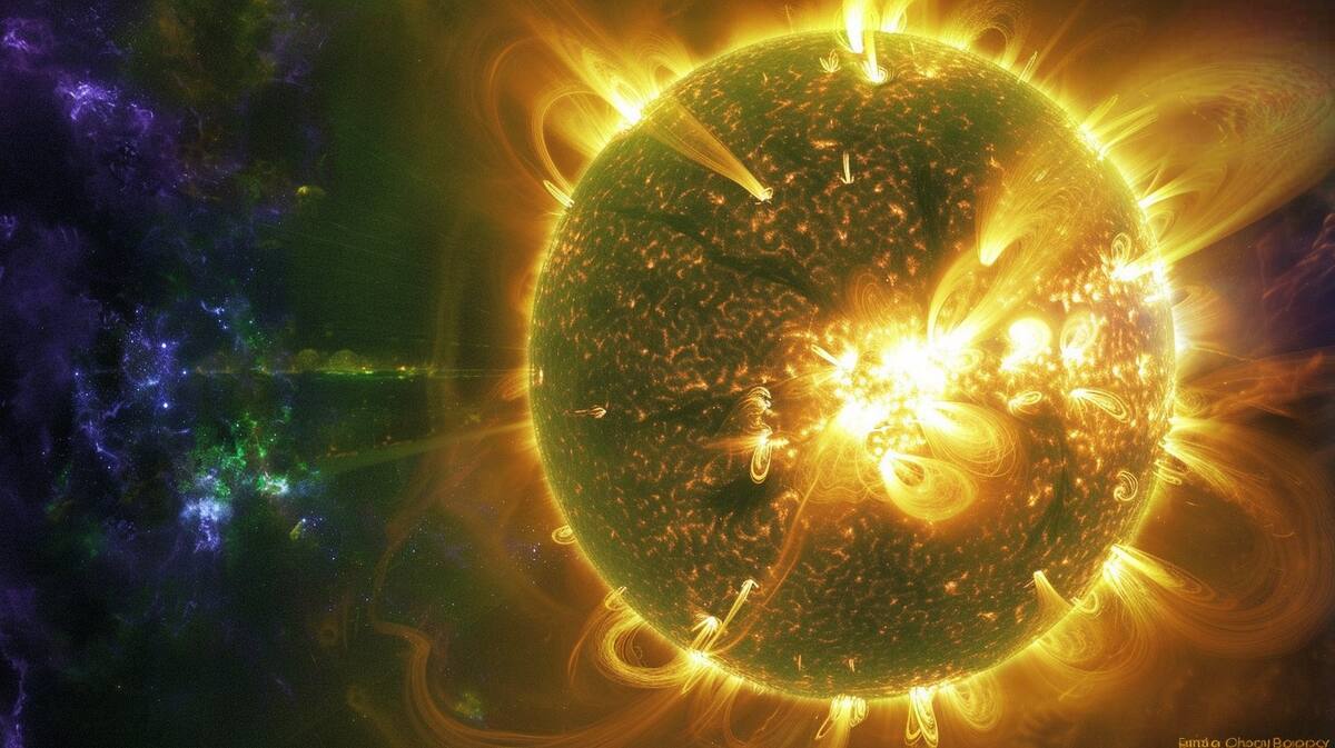 Foto de una llamarada solar generada por la IA.