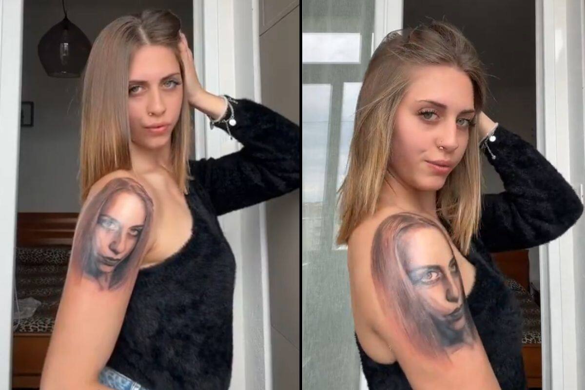 “Nadie más fiel que uno mismo”: Tunden VIDEO de mujer que se hizo tatuaje de su rostro