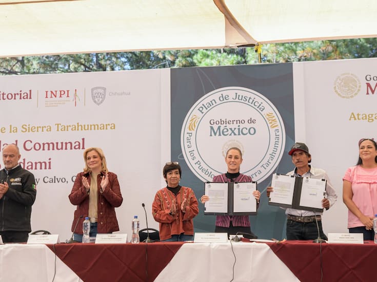 Claudia Sheinbaum restituye 3,007 hectáreas a pueblo Ódami en la sierra Tarahumara y anuncia programa de salud y seguridad