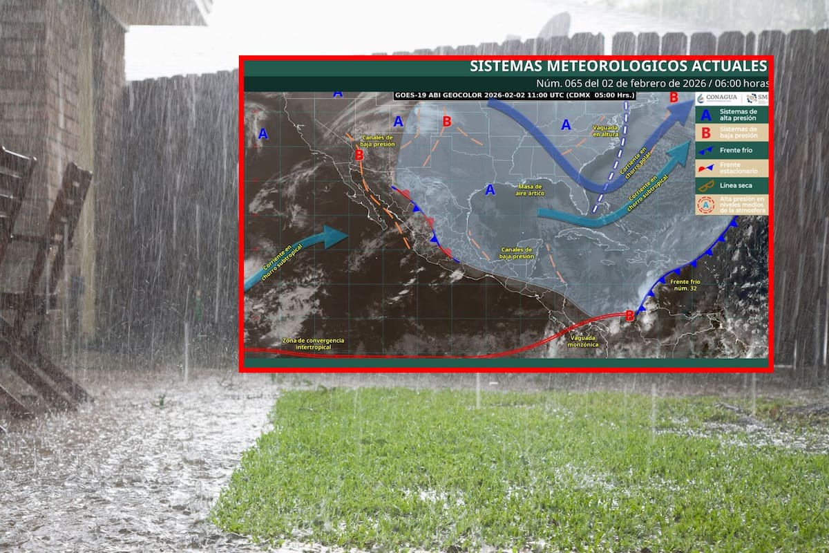 Frente frío 33 provoca vientos fuertes y lluvias en varias regiones de México este 3 de febrero