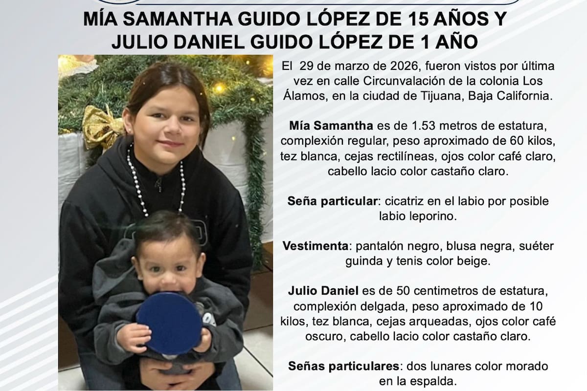 Se busca a Mía Samantha Guido López y Julio Daniel Guido López de 1 año
