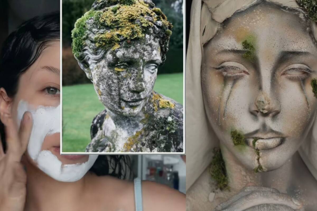 Inluencer hace maquillaje inspirado en los ángeles de piedra que están en los cementerios y se viraliza
