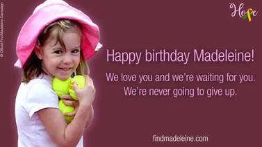 “Nunca nos rendiremos”, padres de Madeleine McCann celebran su cumpleaños número 20