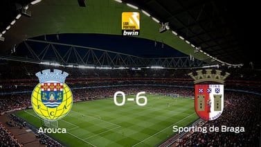 Triunfo de Sporting de Braga tras golear 6-0 en el estadio de Arouca