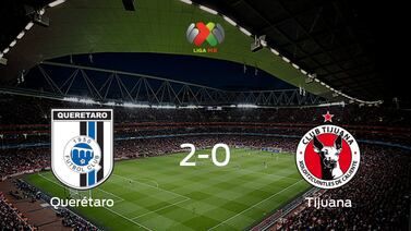 Querétaro gana 2-0 en su estadio frente a Tijuana