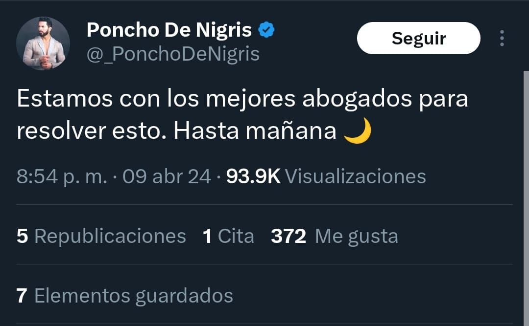 Tweet de Poncho.