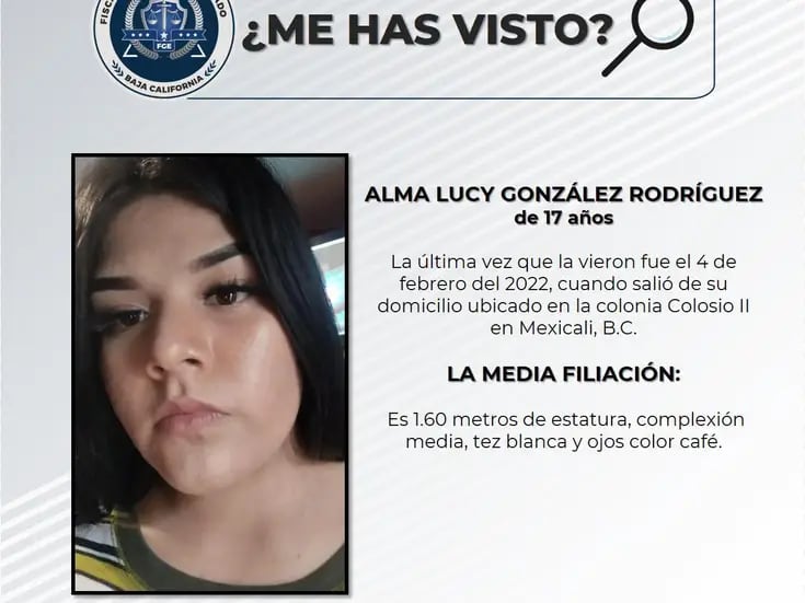 Familiares buscan a Alma Lucy González Rodríguez
