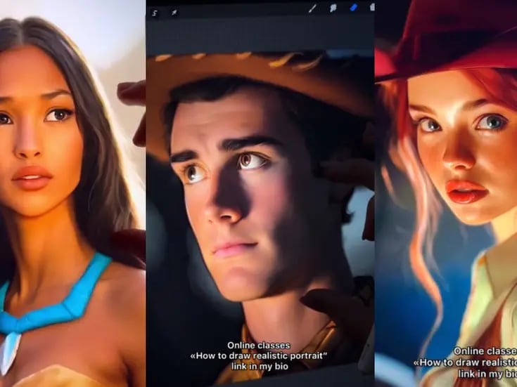 Artista se viraliza en TikTok por dibujar con estética realista a diferentes personajes de Disney