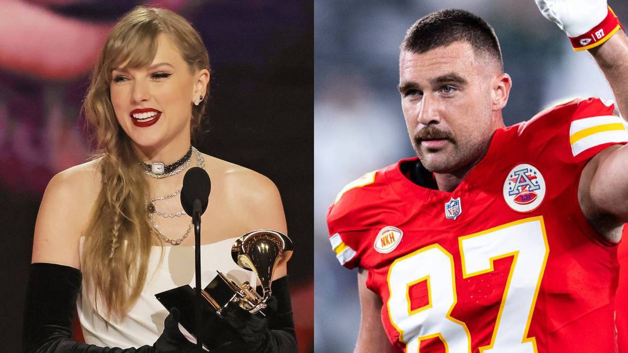 Travis Kelce felicita a Taylor Swift por su victoria en los Grammy; promete ganar el Super Bowl