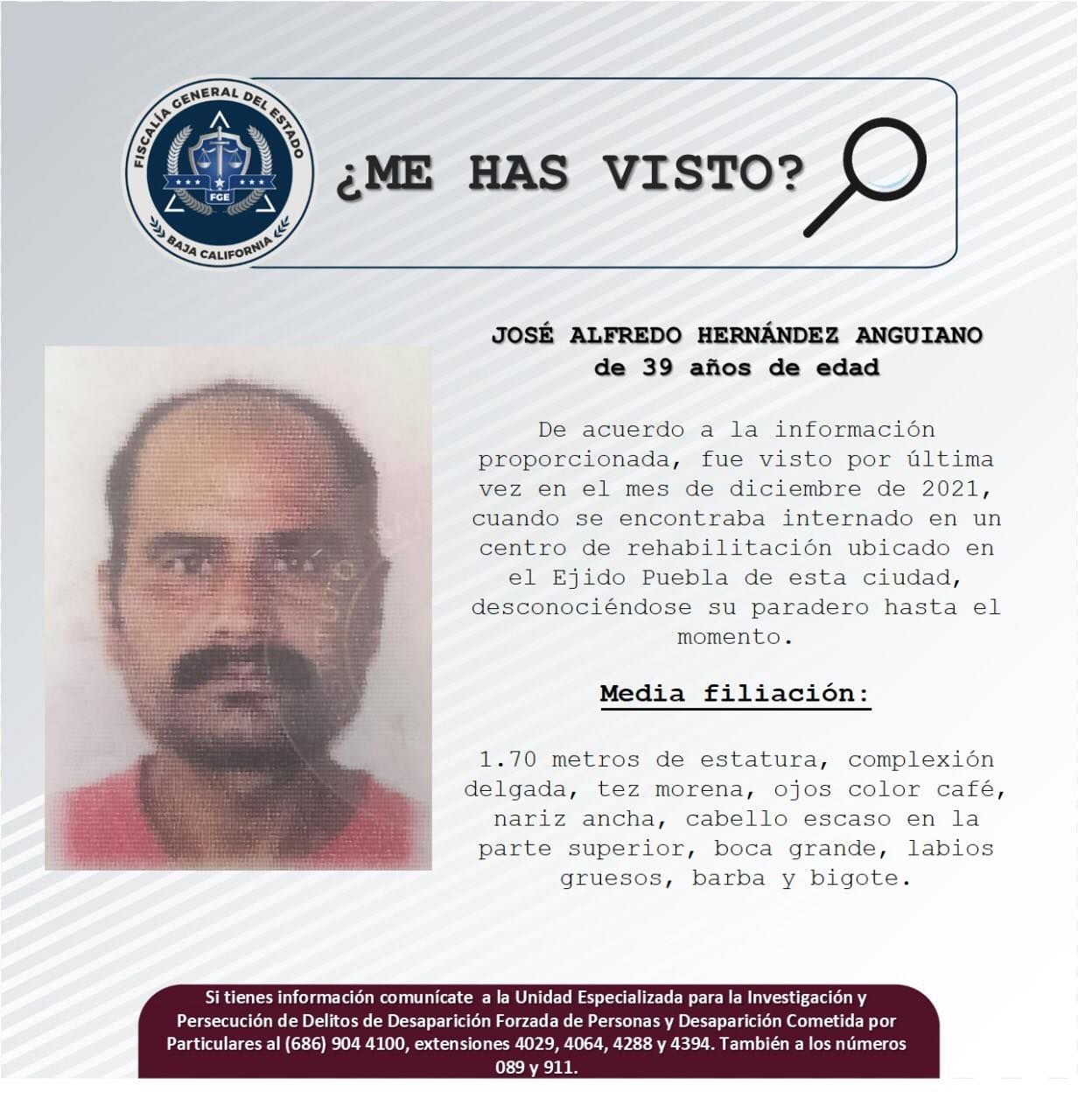 Familiares buscan a José Alfredo Hernández Anguiano Noticias de