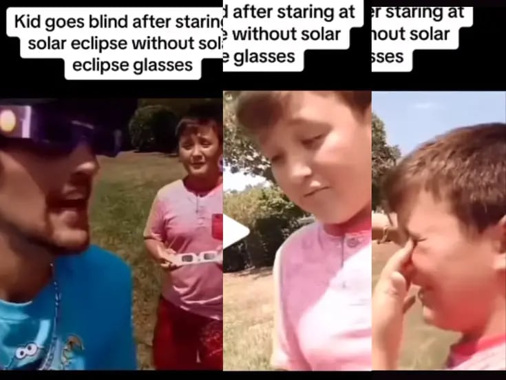 Niño se queda ciego tras ver eclipse solar; se había quitado los lentes para verlo