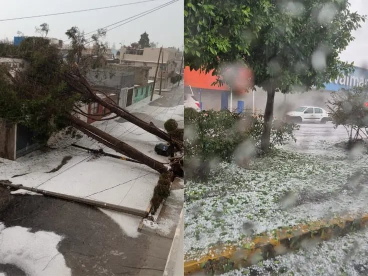 VIDEOS: Cae fuerte granizada en Puebla en plena ola de calor