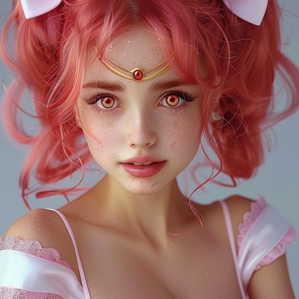 Chibiusa, la hija de Sailor Moon, luce adorable en esta imagen generada por Midjourney