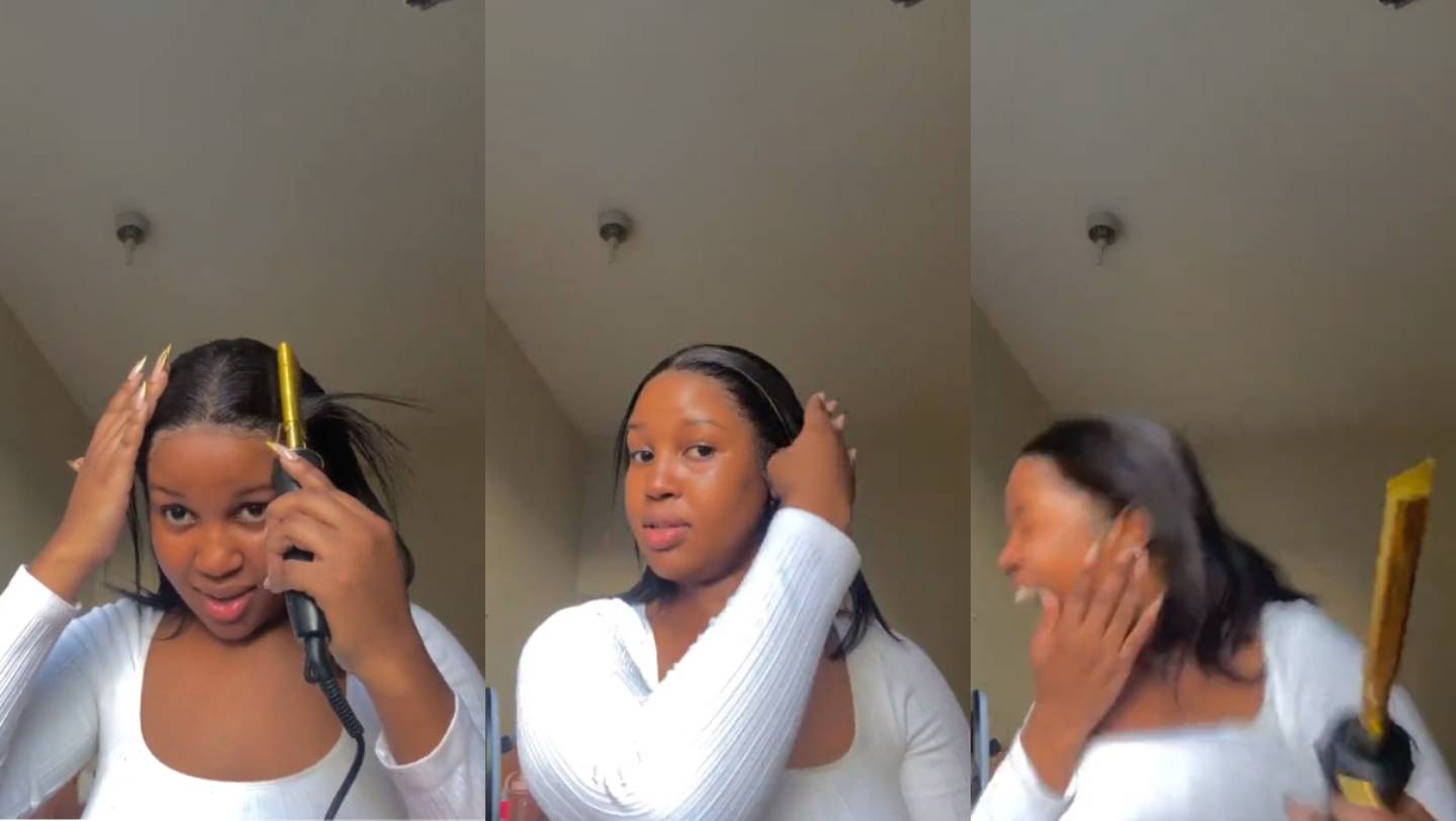 Mujer sufre TERRIBLE descarga eléctrica mientras utilizaba su plancha para cabello | VIDEO
