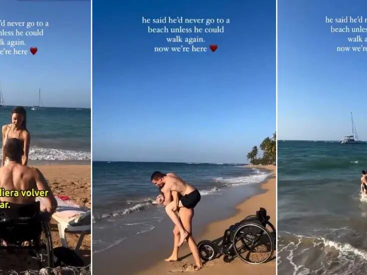 VIDEO: Joven lleva a su novio en silla de ruedas a la playa por primera vez y conmueve a las redes sociales