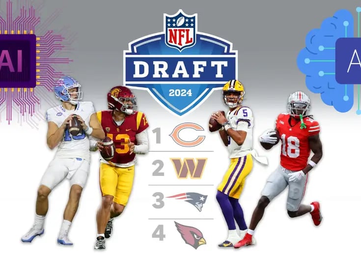 NFL: ¿Qué jugadores podrían ser los primeros seleccionados en el NFL Draft 2024 según la Inteligencia Artificial?