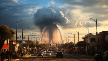 Así se vería Tijuana si cayera una bomba nuclear, según Inteligencia Artificial